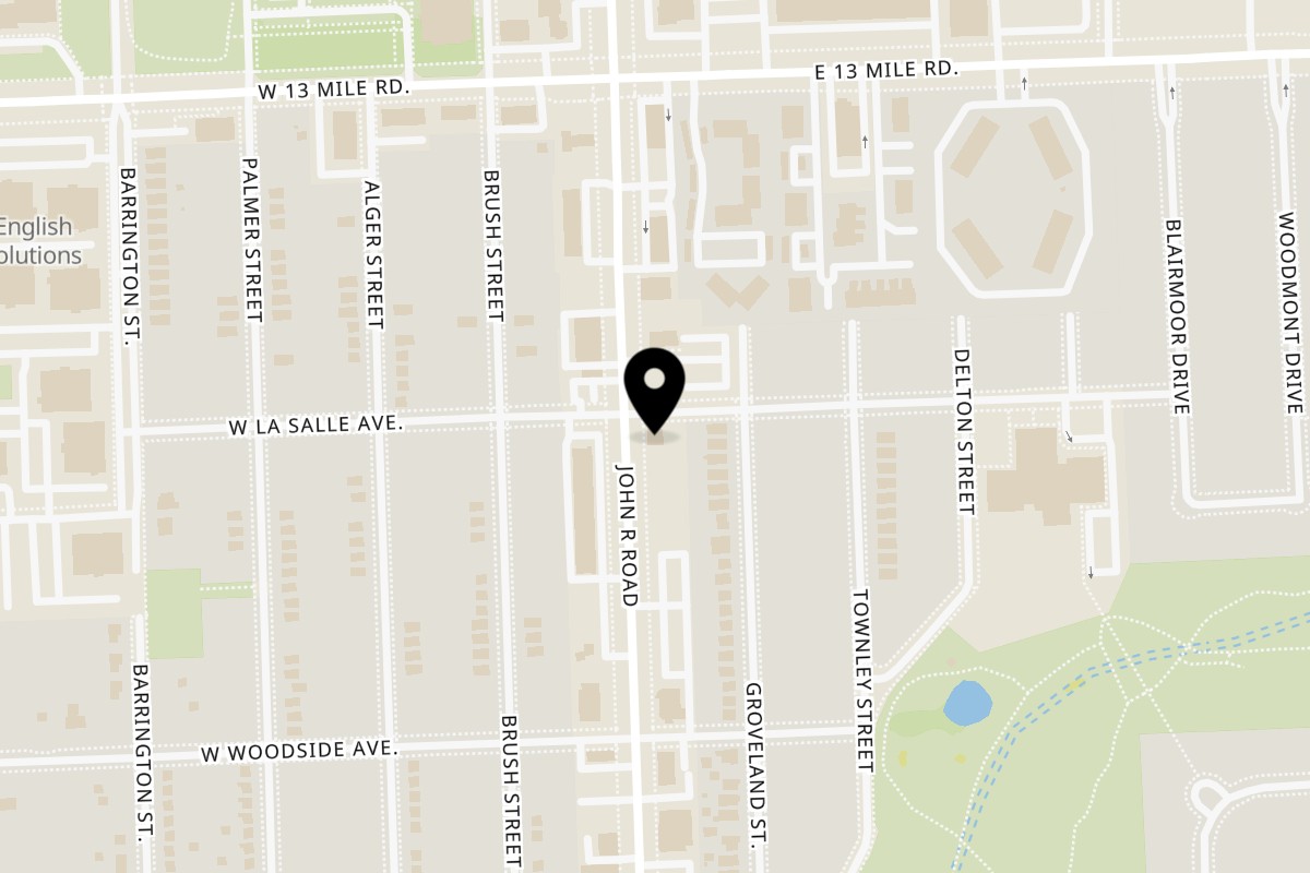 Map showing the location of Breakfast Club on 30600 John R Rd in Madison Heights